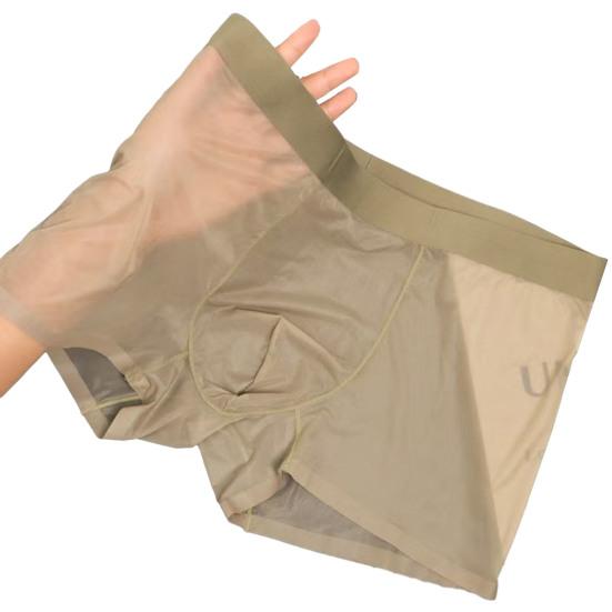 Мужские трусы-боксеры, эластичные, средней талии, U-образные, тонкие, перспективные, шорты, бесшовные трусы, повседневная одежда