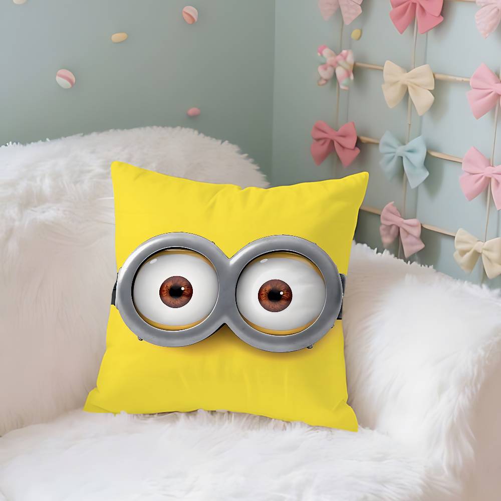 Cute MMinionS Case Plush Fabric Soft Pillowcase Double Sided Print Cushion Cover Household Gifts