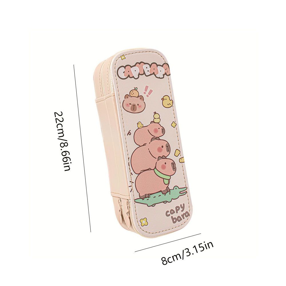 Zipper Capybara Stationery Box Large Capacity Pencil Pouch 3D Capybara Pen Case Teens Girls Boys