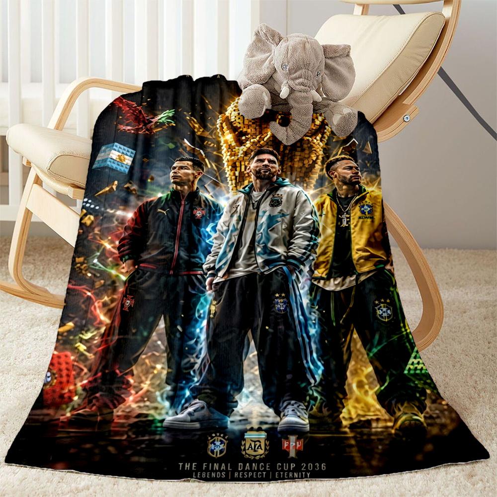 Lionel Messi Cristiano Ronaldo Football Legend Blanket Soft Warm Cozy Suitable For Picnics Chair Bedding Four Seasons Universal Warmthful Decor