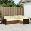 Outdoor Sofa Set 4 pcs Natural and Cream