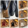 Horn Toggle Button Knitted Cellphone Pouch Simple Crossbody Bag Crochet Shoulder Bag  Students