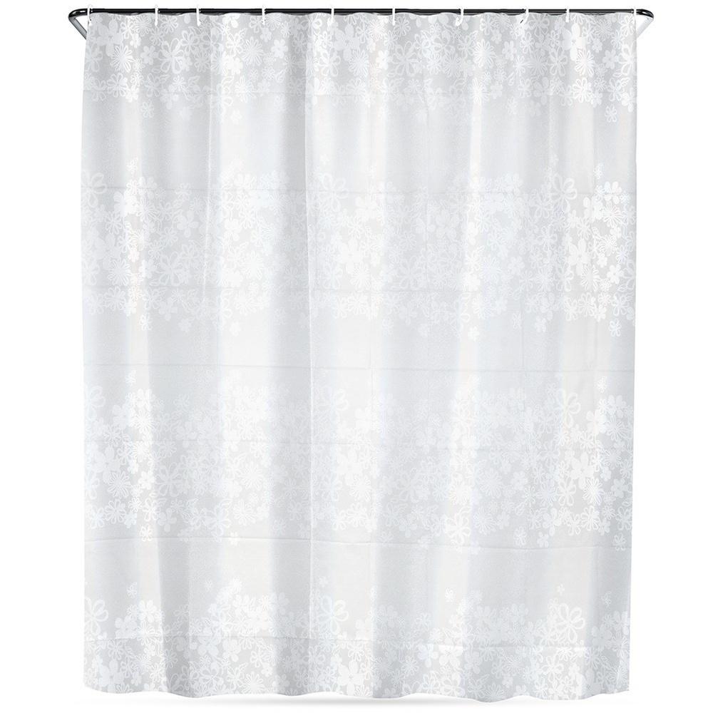Shower curtain with hooks, waterproof, 180x180 cm