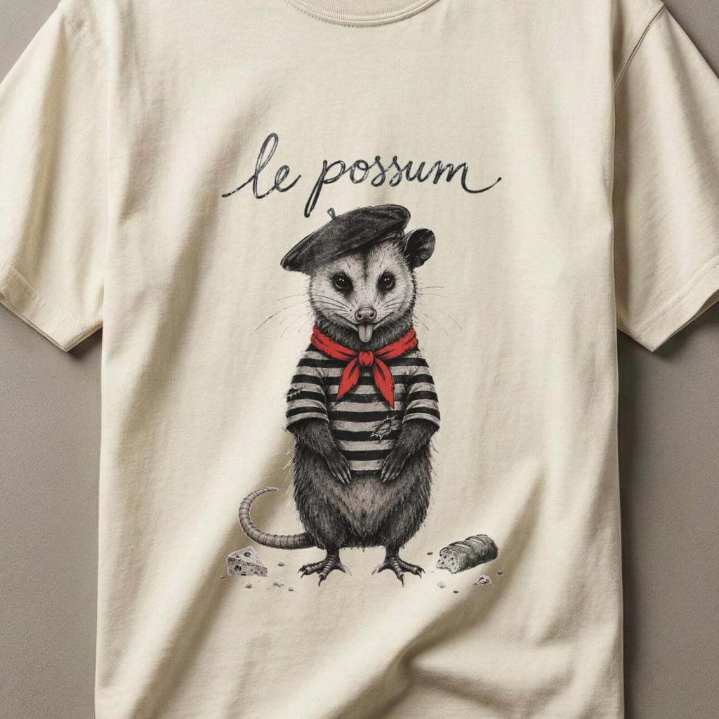 Le Possum Opossum Shirt, Funny Unhinged Comfort Colors Tee