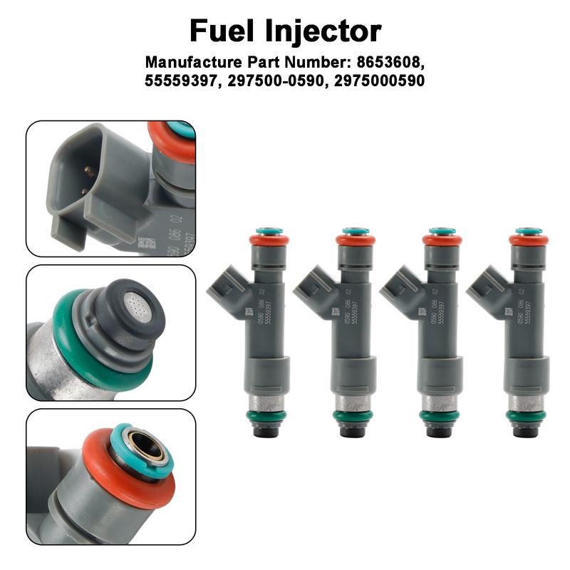 4PCS Fuel Injector 55559397 Fit for SAAB 9-3 2.0L Turbo 2007-2011 8653608