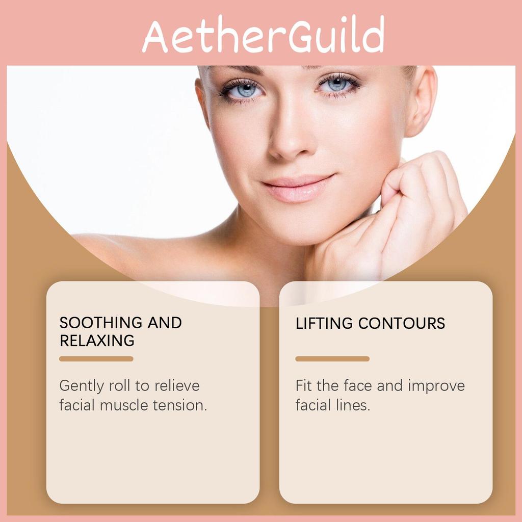 Eelhoe Роллер из розового кварца Массажный набор для успокоения кожи, подтяжки, инструмент для ухода за красотой