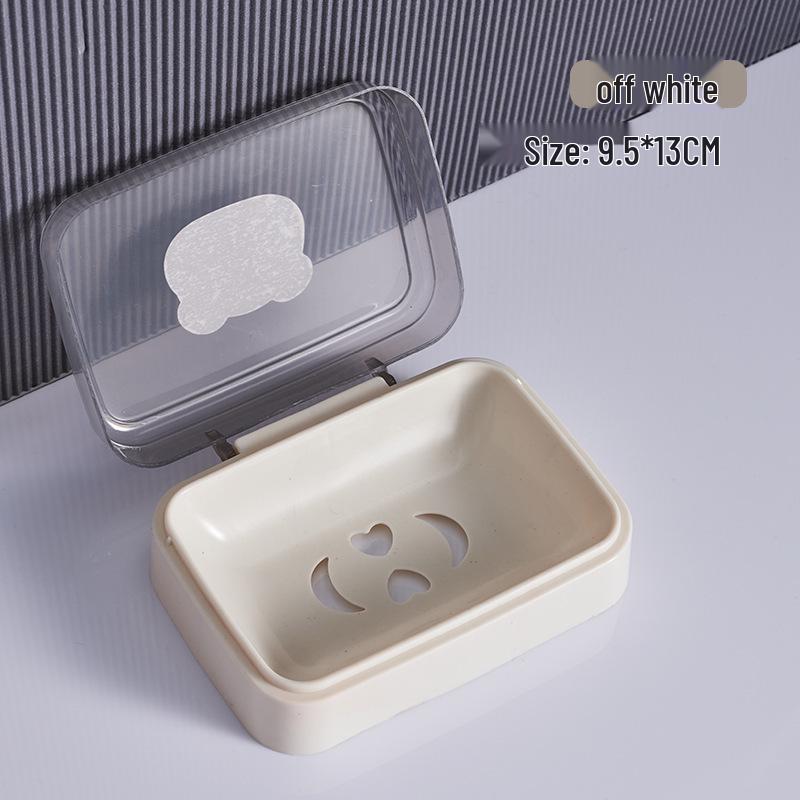 Portable Transparent Soap Box with Draining Lid for Bathroom, Dormitory, or Shower