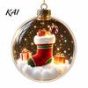 Warm Glow Seasonal Decor Glowing Christmas Story Ornament, Mini Holiday Scene Light Up Ball Led Hanging Baubles Decoration, Acrylic Clear Pendant