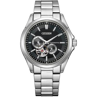 Мужской NP1010-78E ( Часы CITIZEN COLLECTION Механические Open Heart) Круглые часы, серебро