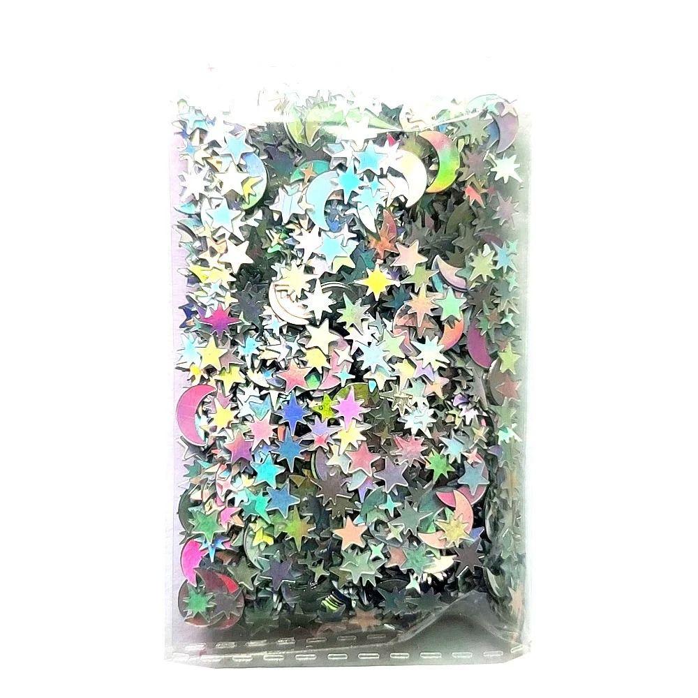 Paper Star Moon Table Confetti Gold Silver Party Decoration Colorful Foil Sequin Scatter