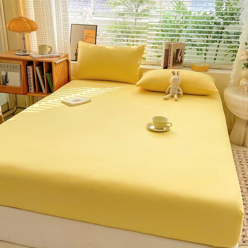 Мягкая хлопковая простыня с резинками, однотонные нескользящие наматрасники, простыня для двуспальной кровати размера «king-size» 140/160/200