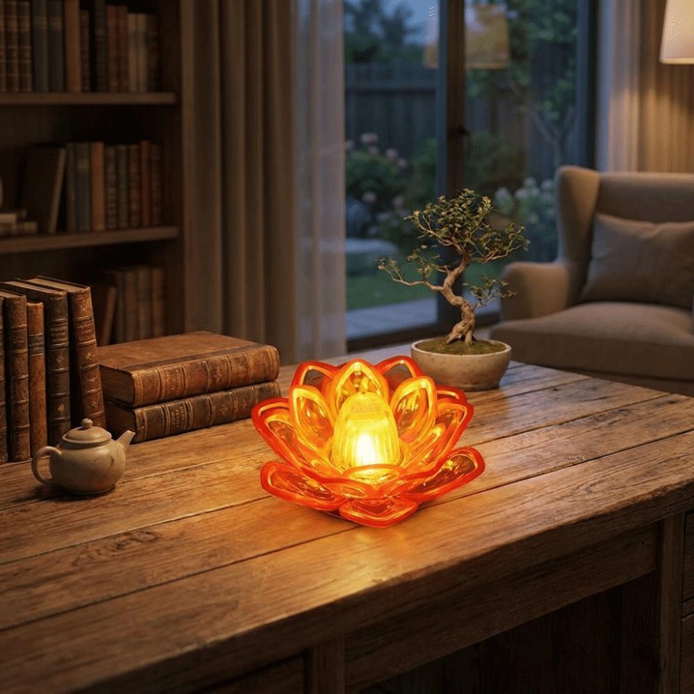 Lotus Outline Design Lotus Candle Lamp Soft LED Light Source Flameless Decor Light Altar Worship