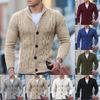 Men's Cardigan Casual Shawl Long Sleeve Solid Button Knitting Sweater