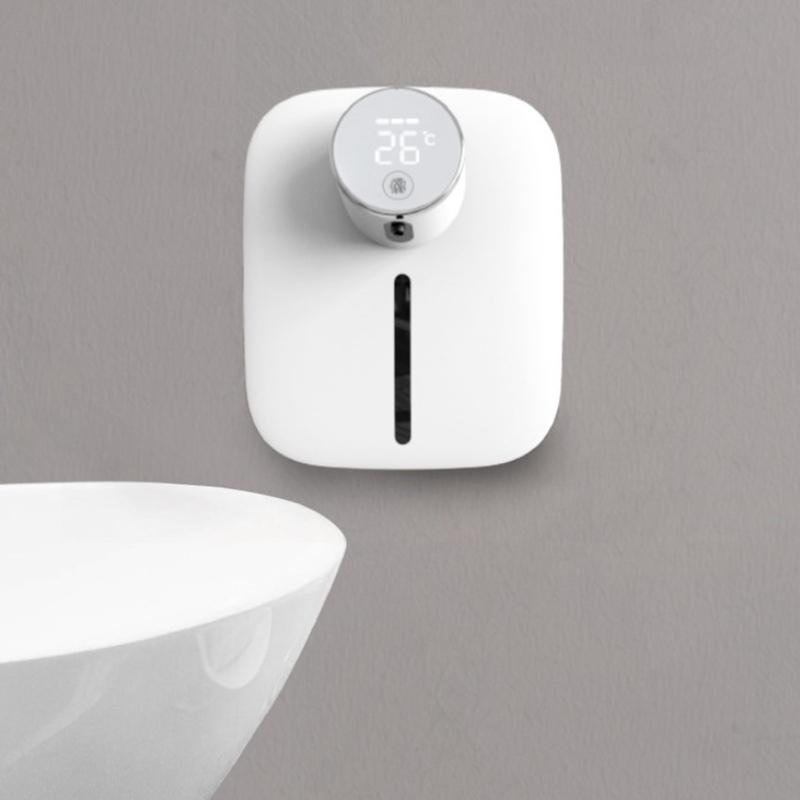 Настенный автоматический дозатор мыла Многофункциональный инфракрасный датчик Светодиодный цифровой дисплей Бесконтактный пенопласт Перезаряжаемый через USB