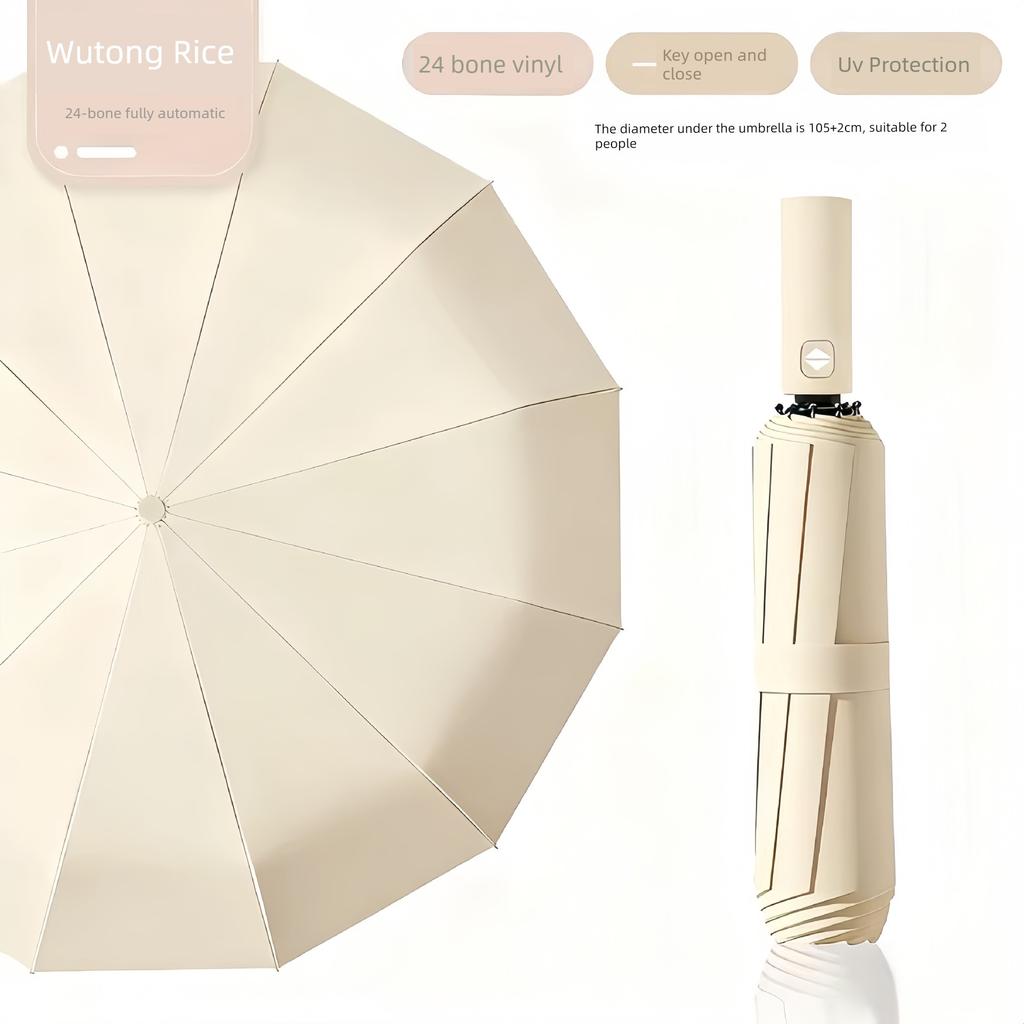 Fully Automatic Umbrella for Women and Men, Dual-Use for Sun and Rain, Sun Protection, Uv Protection, Foldable Sun Umbrella, One-Touch Reinforcement