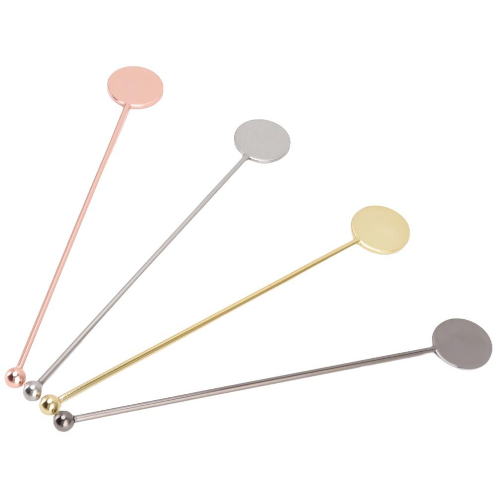 4pcs 304 Stainless Steel Coffee Beverage Stirrers Milk Tea Stir Stick For Milk Tea Shop