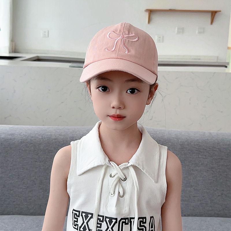 Girls Can Tie A Ponytail Hat Spring and Autumn Baseball Cap Children's Embroidered Fashionable Baseball Cap Girls Simple and Versatile Sun Protection