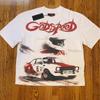 Mens Loose Fit Cotton Tee With Skull Graphic Print - Casual Streetwear Short Sleeve T-Shirt