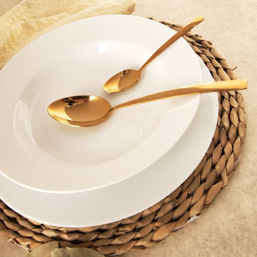 Deep Dinner Plate for Soup, Porcelain, White, Classic, 24.5 cm, 350 ml