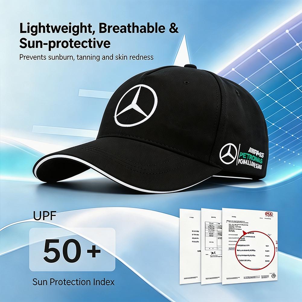 CRJ1 Benz Logo Outdoor Sun Hat Adjustable UV Protection Baseball Cap With For Mercedes-Benz GLC X253 X254 C-Class W205 W206 A-Class