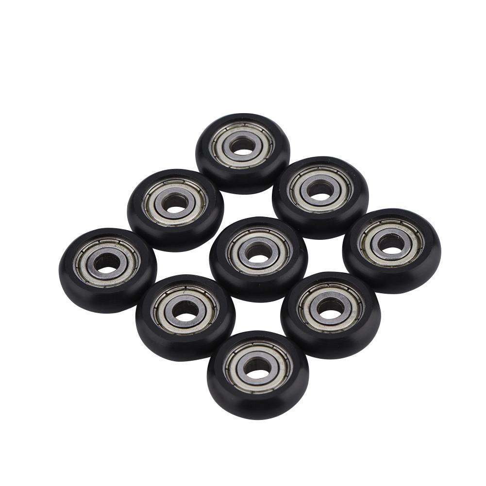 9 Pcs Pack Black Aluminium Pulley Wheels Roller Bearings for 3D Printer