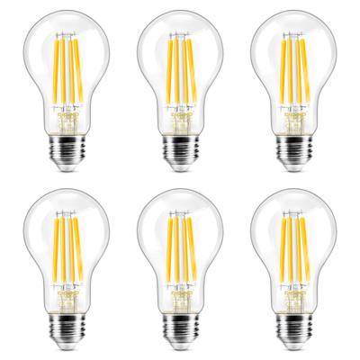 Светодиодные лампы DiCUNO, цоколь E26, теплый белый, эквивалент 120 Вт, филаментные лампы Эдисона 12 Вт, 1650 лм, 2700 К, стандартная форма лампы, прозрачные, энергосберегающие,