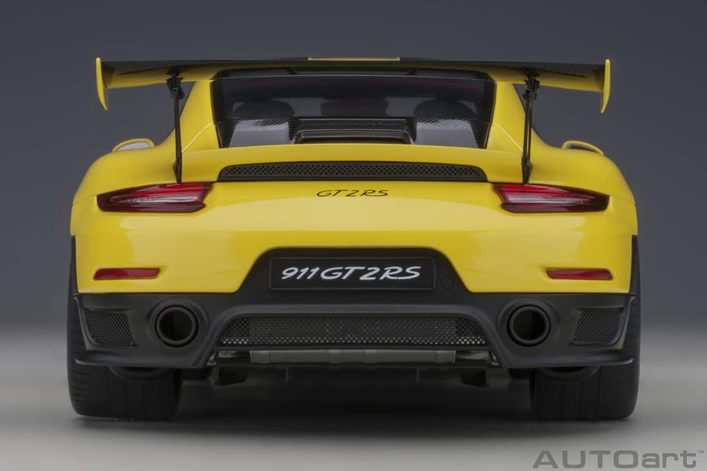 AUTOart Porsche 911 GT2 RS Weissach Package Black Finished Product 78172 1/18 (991.2) Yellow/Carbon
