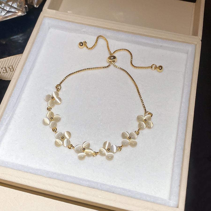 New Zircon Rectangle Clasp Bracelet Summer Cool Tone Elegant Luxury Women Jewelry