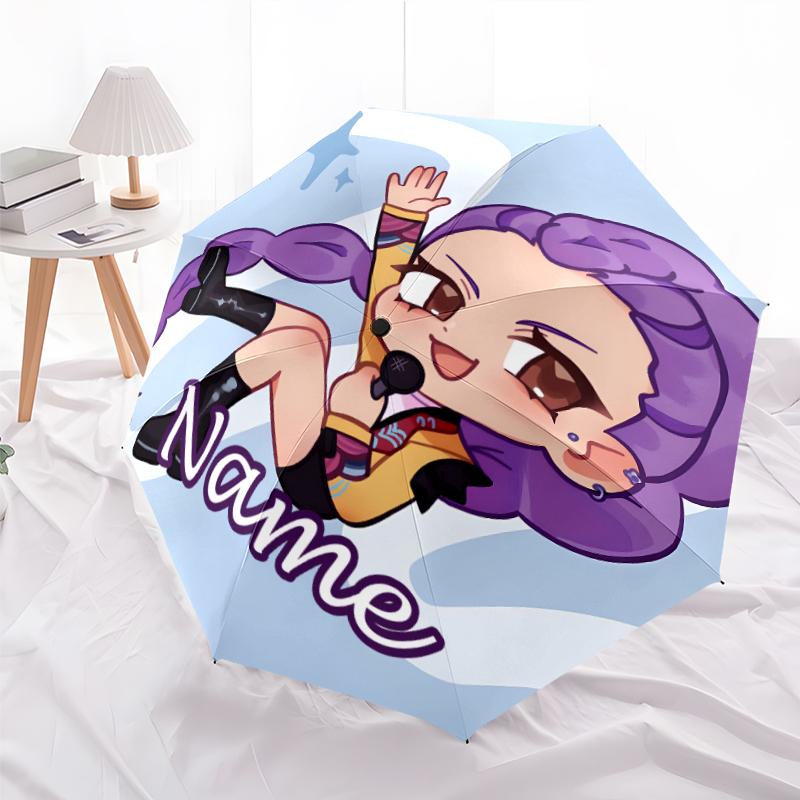 Personalized Name K-KPop Demon Hunters Print Umbrella - Automatic Open/Close, Eight-Rib Durable Frame, Automatic Folding Umbrella