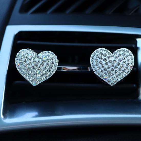 4 шт. автомобильный освежитель воздуха со сверкающими стразами, элегантное украшение автомобиля, зажим для ароматерапии для поездки с красивым ароматом