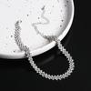 Women Geometric Weddings Jewelry Zinc Zinc Alloy Clavicle Chain Full Rhinestone Choker Crystal Necklaces