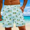 Men's Fashion Hawaiian Print Elastic-Waisted Casual Yoga Pants Beach Shorts