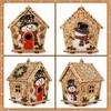 Plymagic DIY Жемчужное искусство - Рождественская коллекция, 3D деревянный домик, набор со стразами и жемчужными бусинами