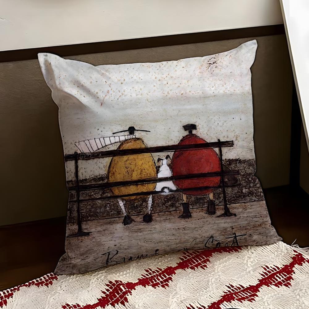 Подушка с рисунком SSam Toft Art Чехол для подушки Двусторонний Мягкий Прочный Чехол для подушки Дом Автомобиль Многоцелевое Использование для Ежедневного Комфорта
