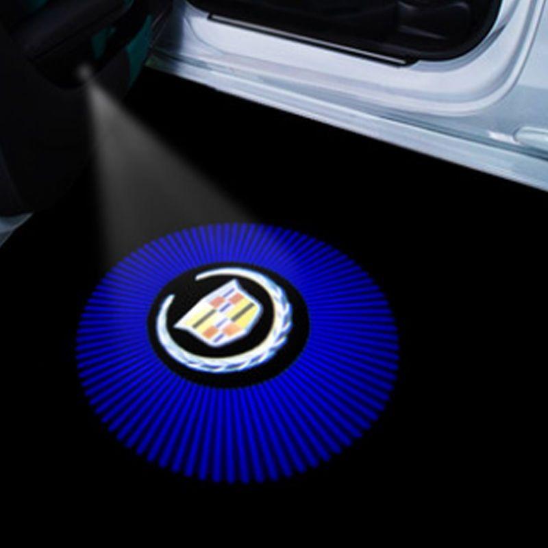 For Cadillac Escalade EXT ESV ELR SRX ATS XTS 2Car LED Door Welcome Lights Projector Courtesy Ghost Logo Lights Auto Lamp Goods