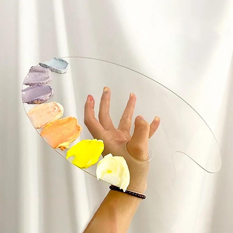 1Pcs Transparent Palette Acrylic Palette Fine Arts Oil Painting Palette Gouache Acrylic Painting Palette