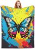 Butterfly Design digitalprinted polyester Bedroom velvet flannel soft sofa cover blanket Fleece soft sofa cover
