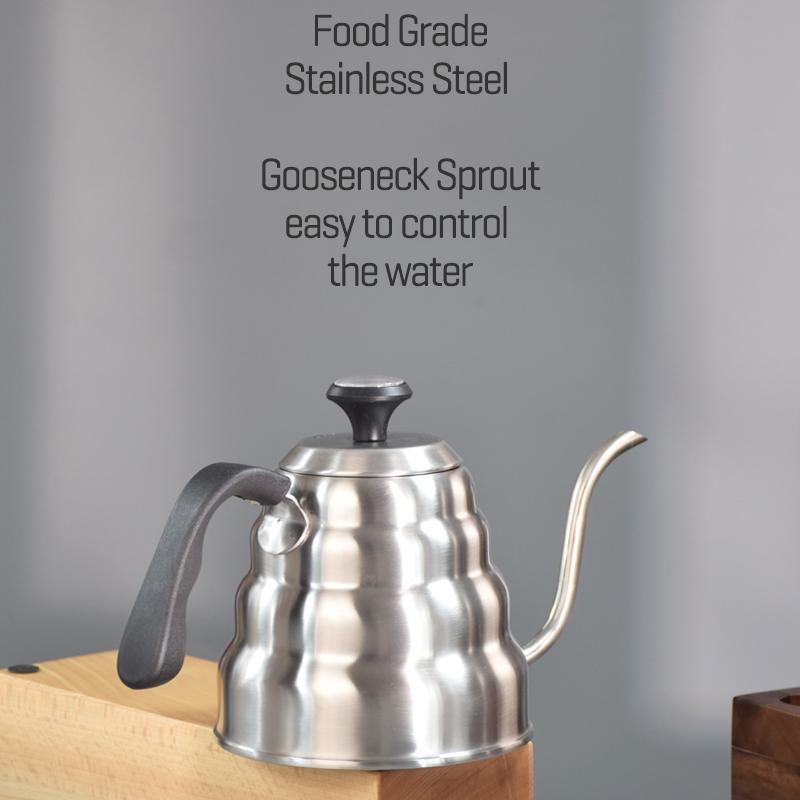 Чайник для кофе, 1 л/1,2 л, кофейник из нержавеющей стали, капельный чайник с термометром для домашнего офиса