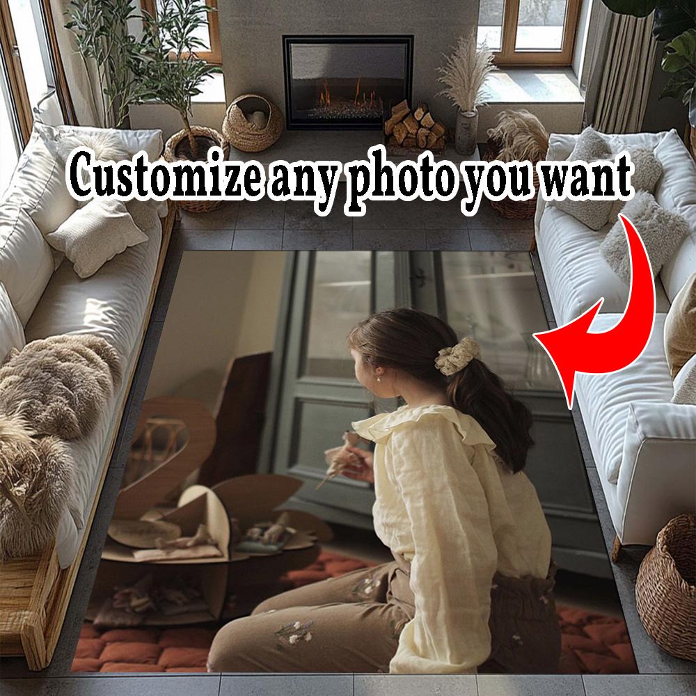 Customize Photos Customizable photos Floor Rug Office Rug Perfect for Bedrooms Balcony Kitchen Dormitory Antislip Carpet Decorate Offices