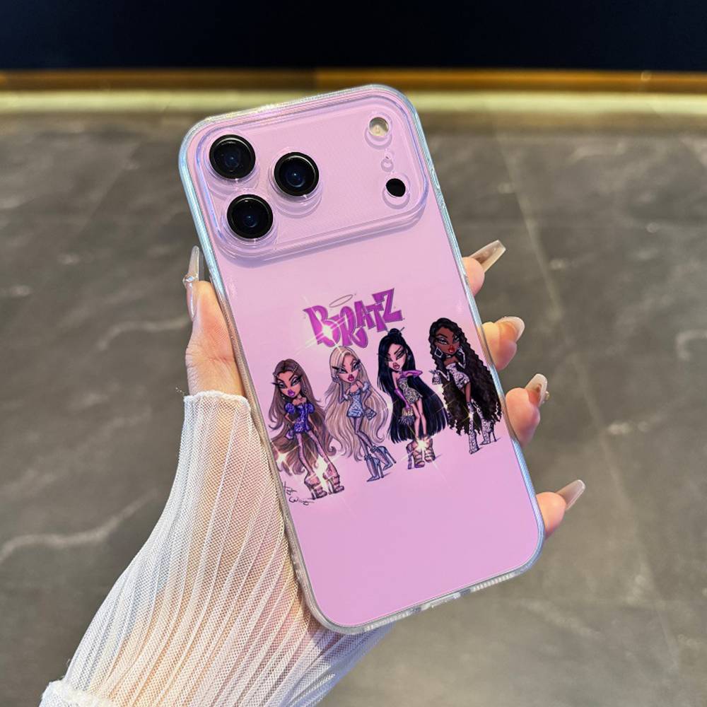 Fashion B-Bratz Doll Phone Case For iPhone 17,16,15,14,13,12,11 Pro,Max,Plus,X,XS,XR,SE4,E Mini Transparent Soft Cover