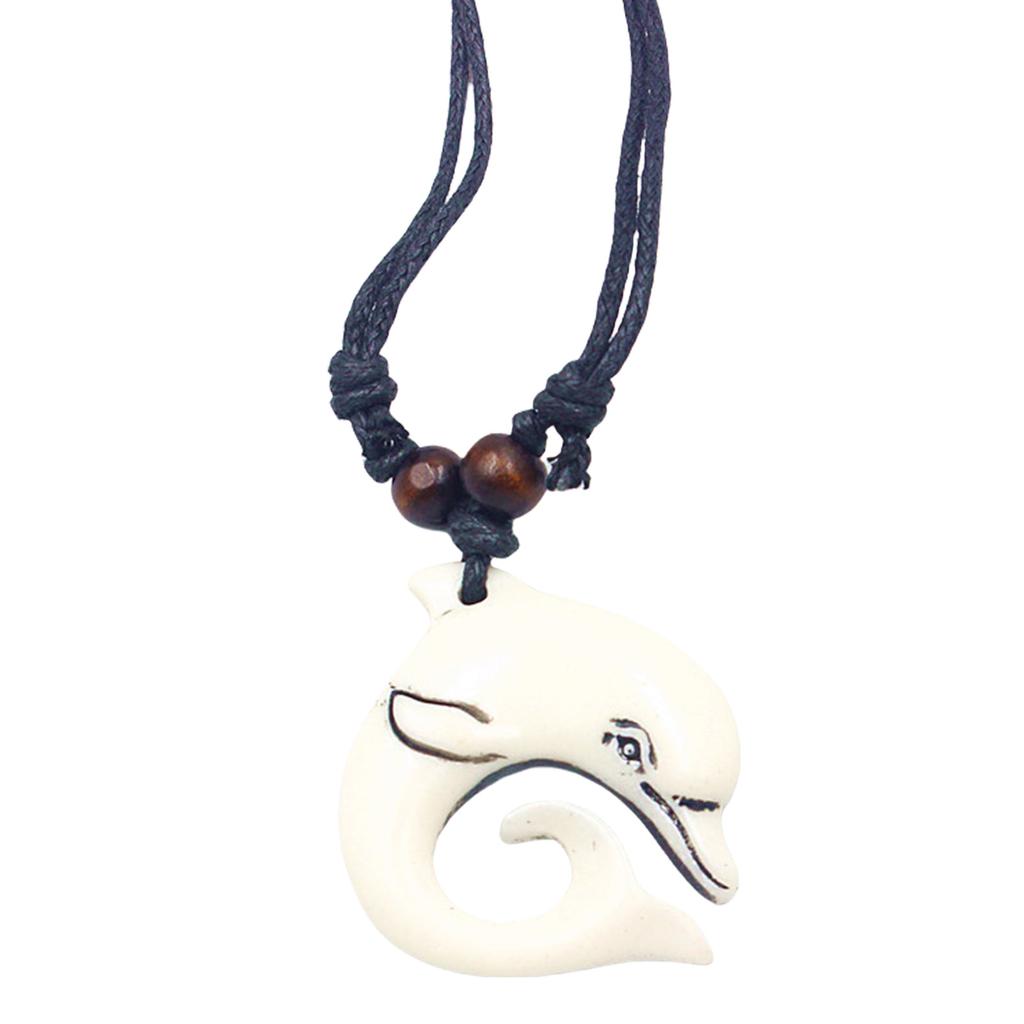 Ожерелье с подвеской в виде дельфина из смолы, регулируемая длина, ручная работа, цепочка для ключицы, ювелирное изделие для повседневной или официальной одежды