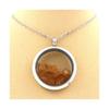 Stones and Minerals. Raw Spessartite Garnet Necklace. 25 Mm Medallion Model. Color Silver.