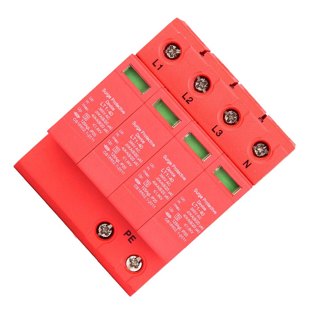 4P 40KA 385V House Surge Protector Low voltage Arrester Device20A