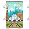 Металлическая табличка 'Путешествие по городу', Декор для стен с городским пейзажем 20x30см
