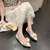 2024 Hot Sale Shoes for Women Shallow Women's Flats Fashion String Bead Dress Flats Women New Butterfly-knot Solid Flat Shoes