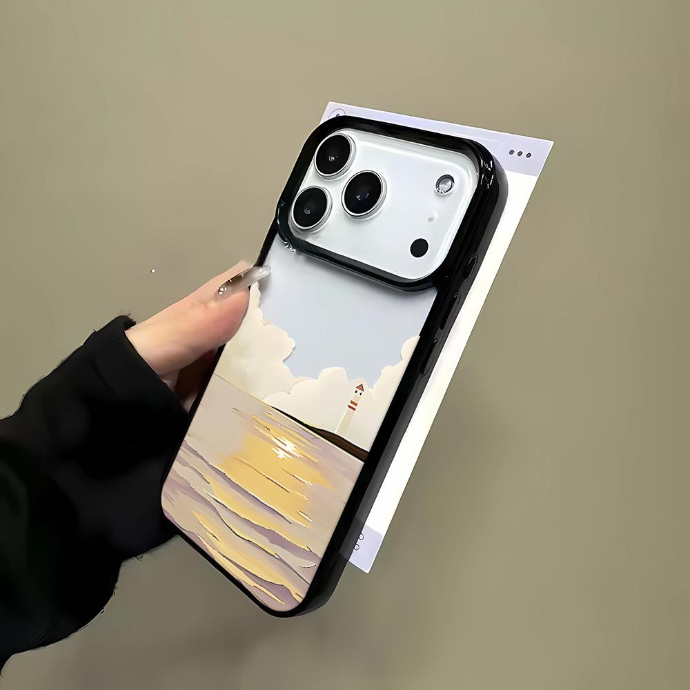 Чехол для телефона "Восход над морем" для iPhone 16 15 14 Pro 13 12 11 17 Pro Max Чехол 16 Plus 17 Air Ударопрочный Мягкий Прозрачный Чехол Coque