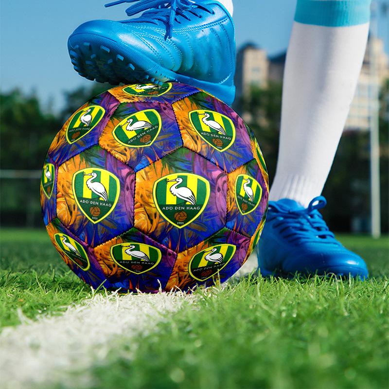 ADO Den Haag Print Size 5 Soccer Ball, PU Wear Resistant Football for Match Training and Daily Practice, Birthday Gift for Soccer Fans