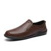 Men's Leather Shoes Genuine Leather Casual Versatile Soft Surface Thick Bottom Slip-on Autumn New Driving Shoes