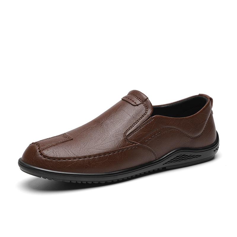 Men's Leather Shoes Genuine Leather Casual Versatile Soft Surface Thick Bottom Slip-on Autumn New Driving Shoes