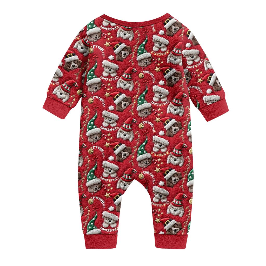 Matching Family Christmas Print Flannel Homewear Set Long-Sleeve Top And Pants
